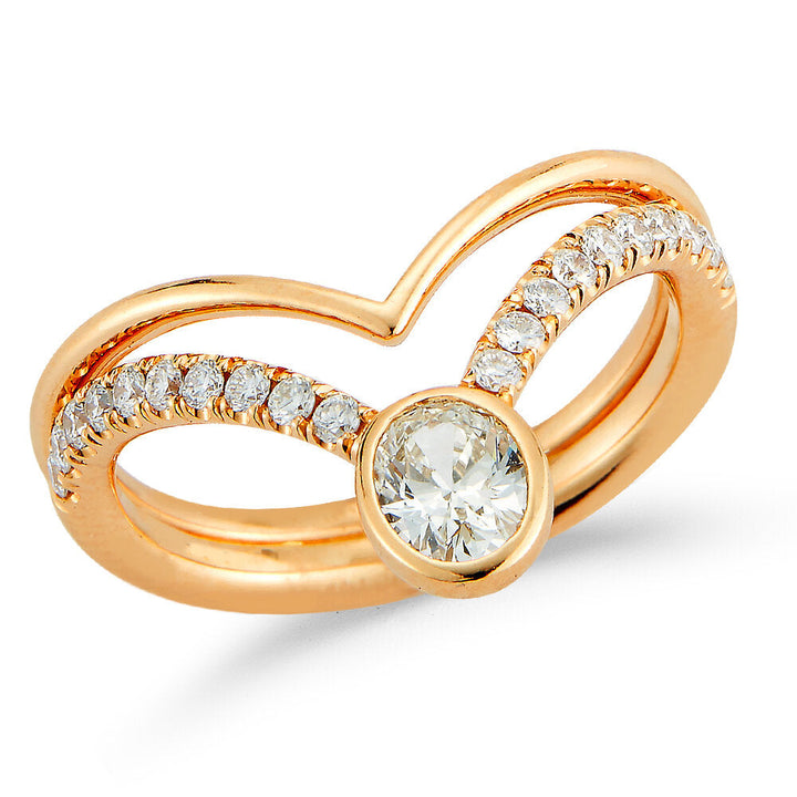 18K rose gold diamond ring - SKU#: 28359