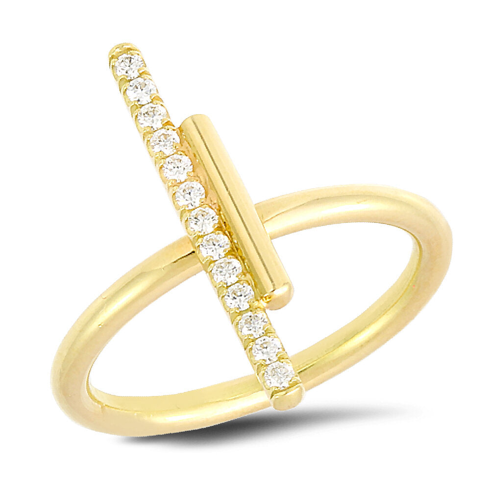 18K gold diamond ring - SKU#: 28557