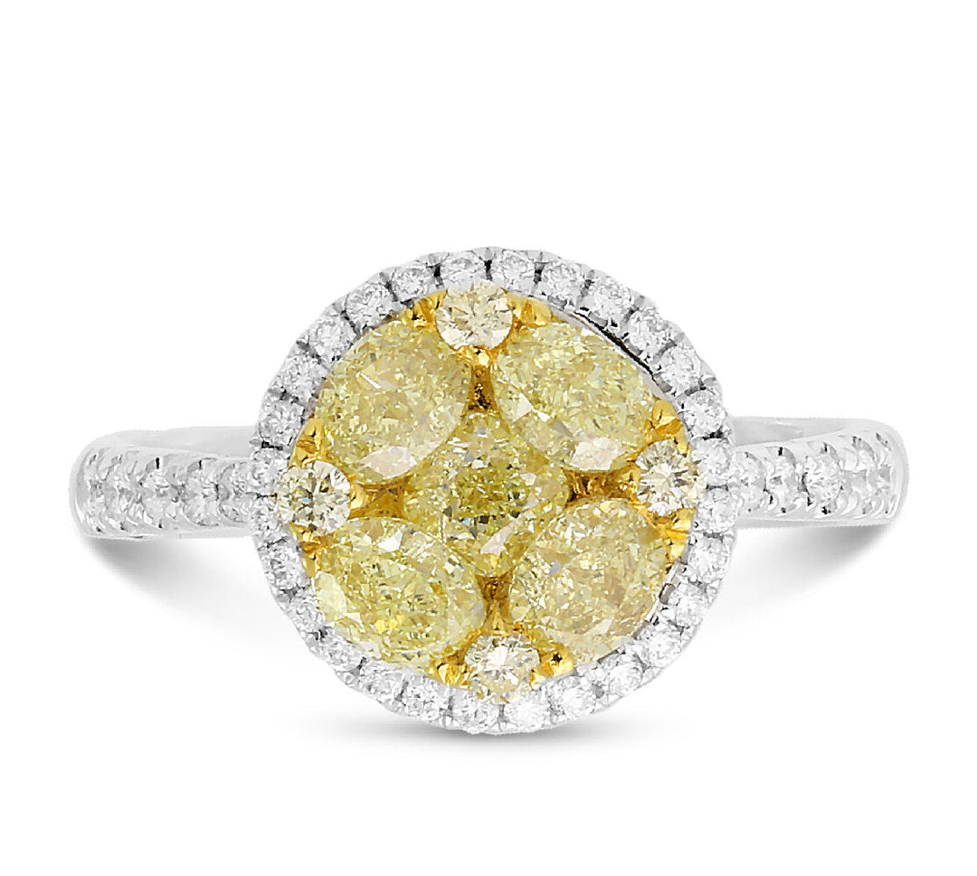 18K white and yellow gold diamond ring - SKU#: 29683
