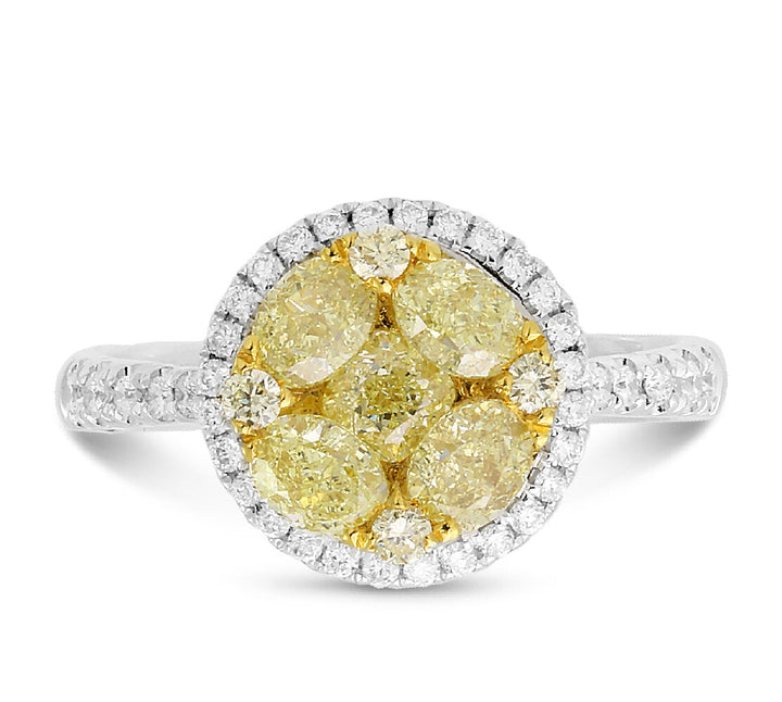 18K white and yellow gold diamond ring - SKU#: 29683