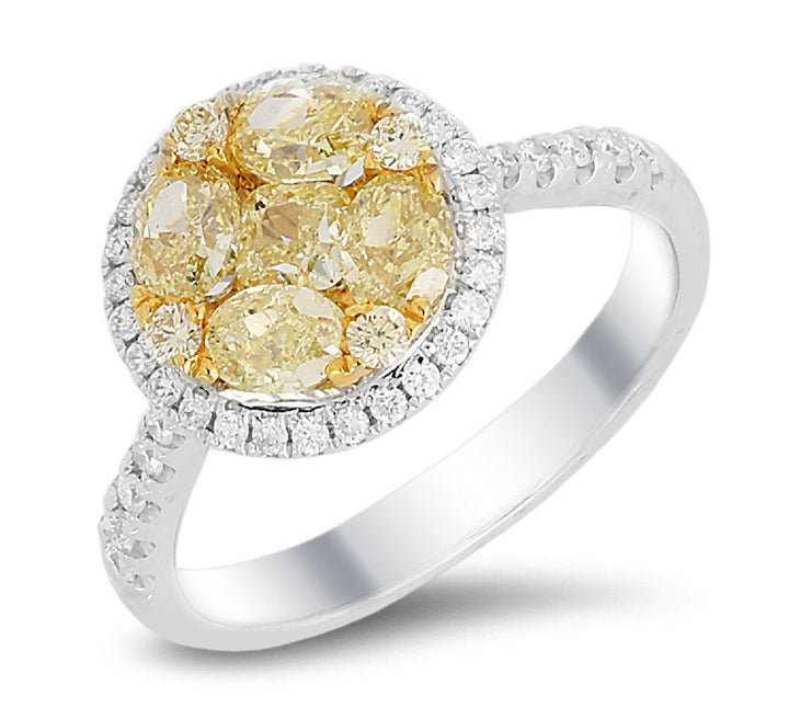 18K white and yellow gold diamond ring - SKU#: 29683