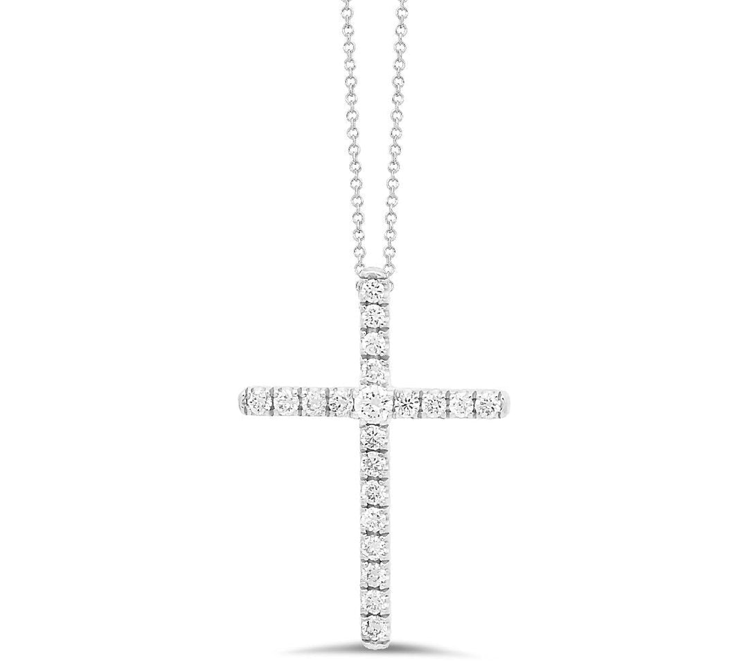 18K gold diamond cross pendant - SKU#: 29795