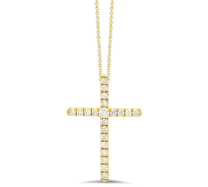 18K gold diamond cross pendant - SKU#: 29795