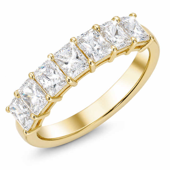 1.50 Carat Radiant Cut Diamond Band Ring in Yellow Gold