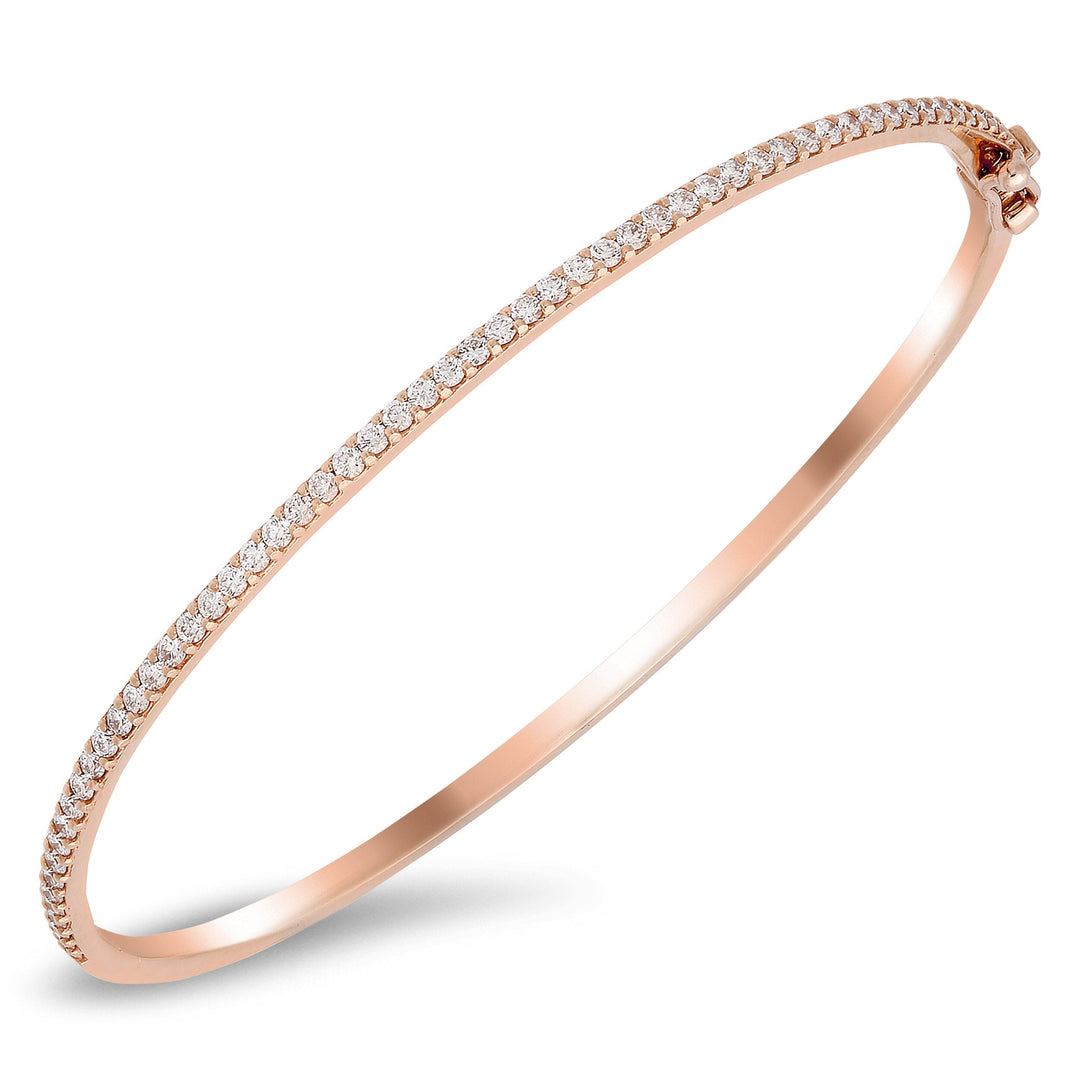 Sleek 18K gold diamond bangle