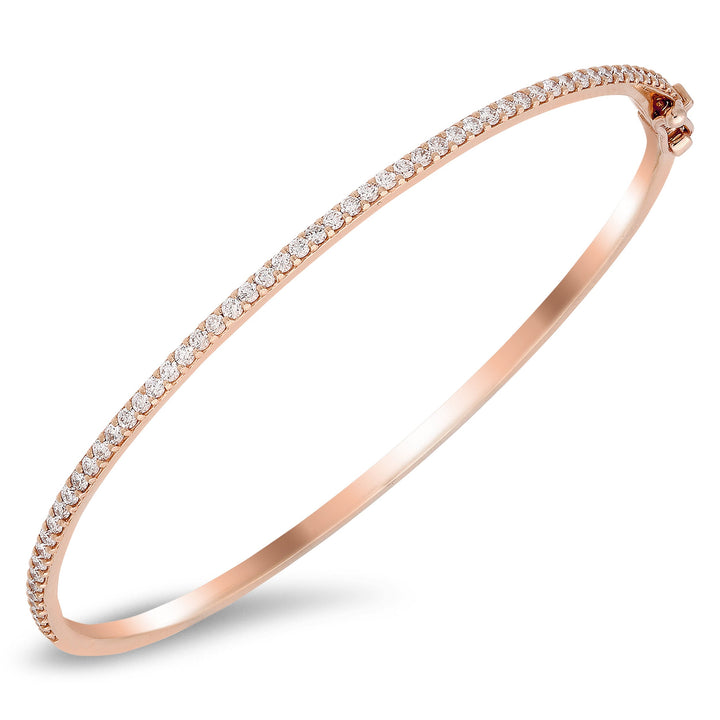 Sleek 18K gold diamond bangle