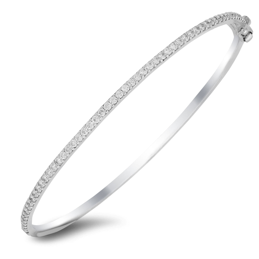 Sleek 18K gold diamond bangle