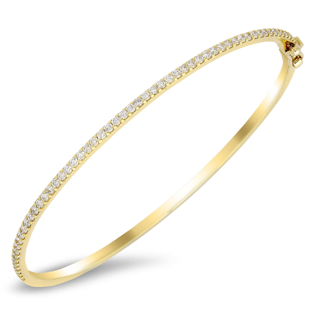 Sleek 18K gold diamond bangle