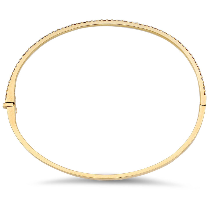 Sleek 18K gold diamond bangle
