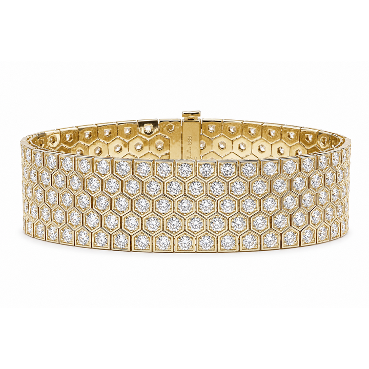 19.00 Carat Lab-Grown Diamond Honeycomb Bracelet
