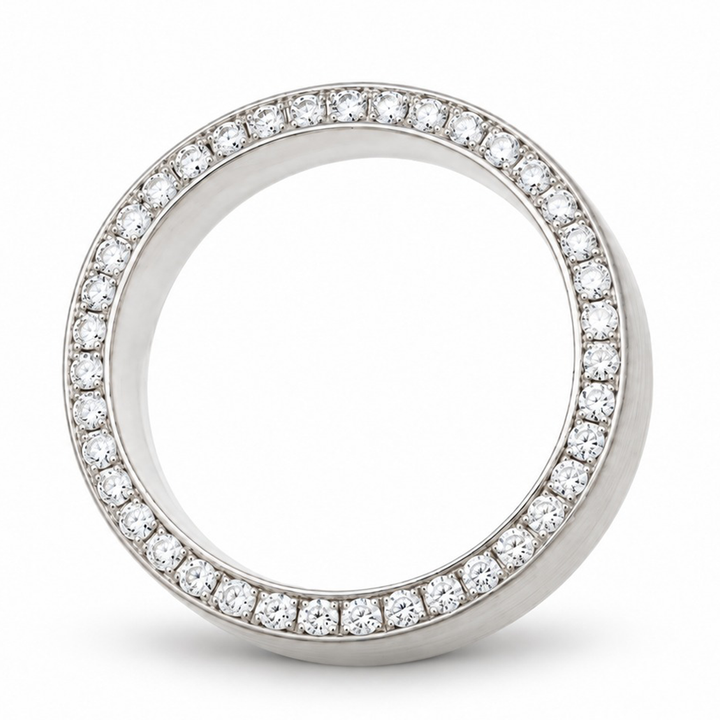 18K White Gold Men's 1.12 Carat Diamond Edge Wedding Band