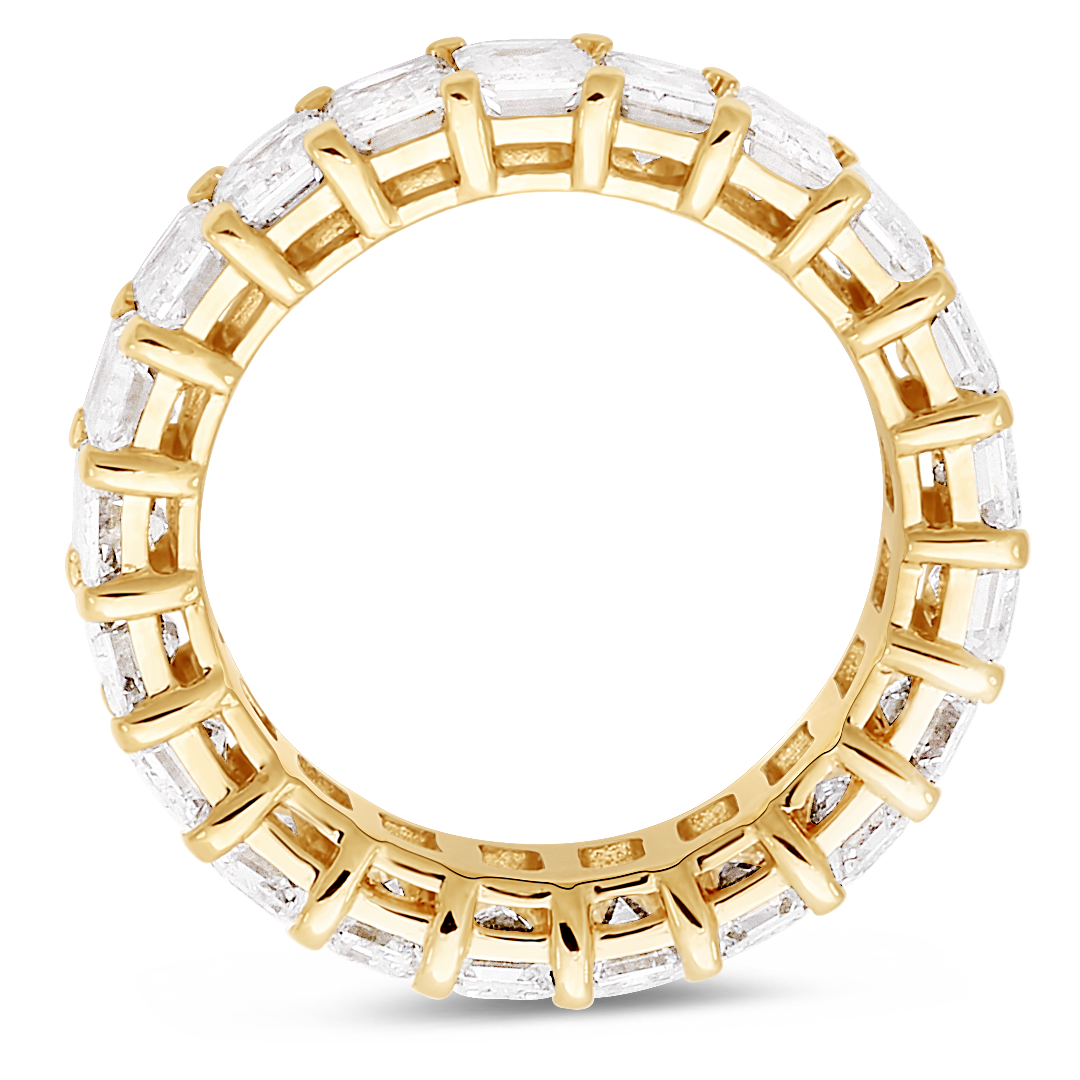 18K white gold emerald cut diamond band