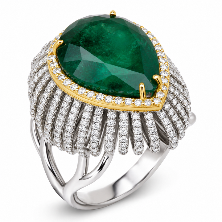 Colombian Emerald & Diamond Statement Ring