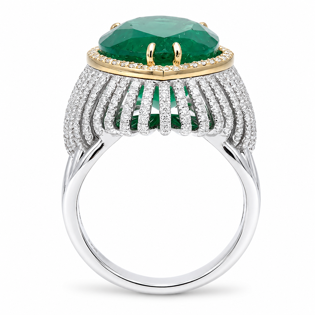 Colombian Emerald & Diamond Statement Ring