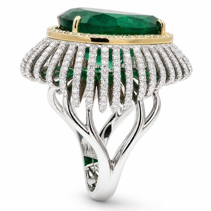 Colombian Emerald & Diamond Statement Ring