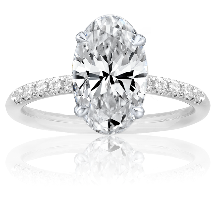A love-token, this oval-cut lab-grown diamond ring radiates timeless elegance.