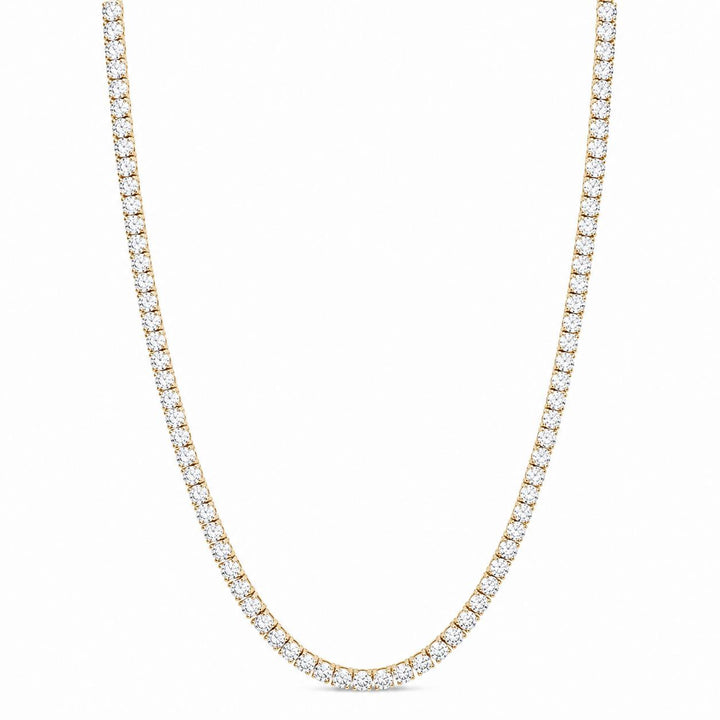 18K solid gold tennis necklace adorned with sparkling natural diamonds