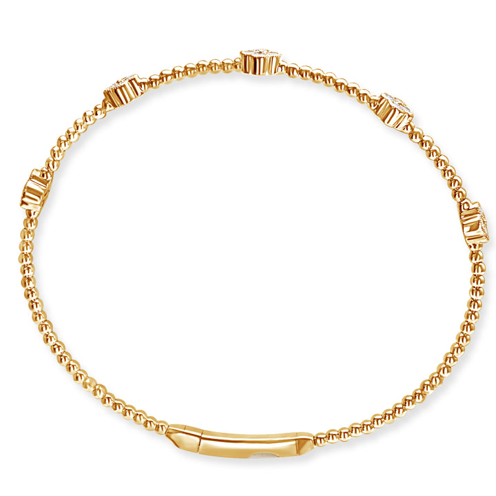 14K yellow gold diamond bangle