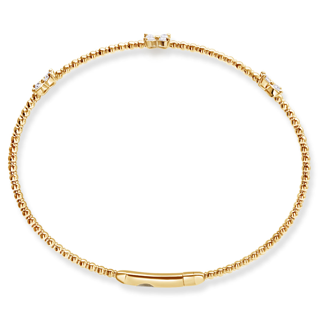 14K yellow gold diamond bangle