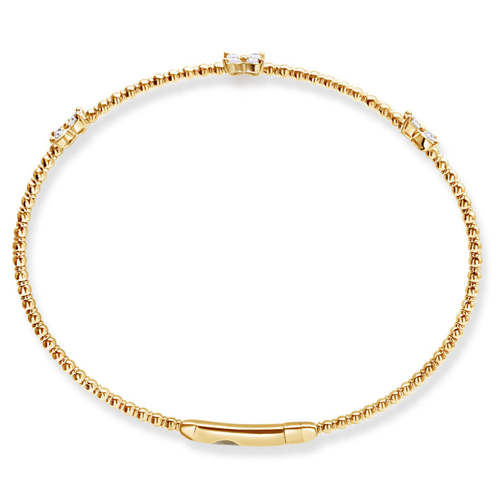 14K yellow gold diamond bangle
