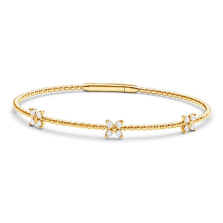 14K yellow gold diamond bangle