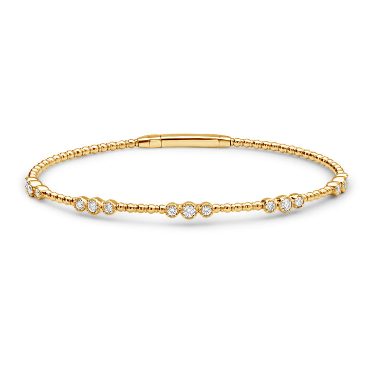 14K yellow gold diamond bangle