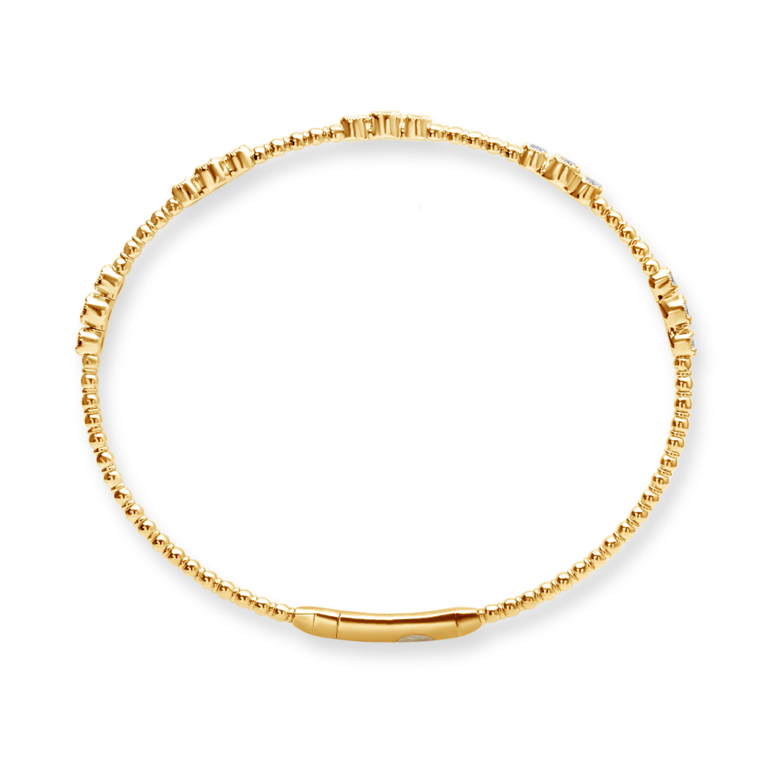 14K yellow gold diamond bangle