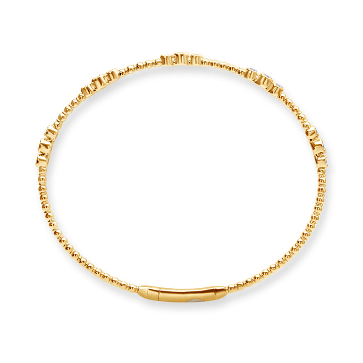 14K yellow gold diamond bangle