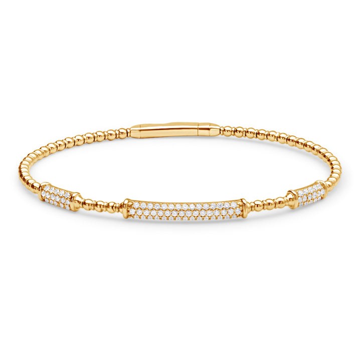 14K yellow gold diamond bangle