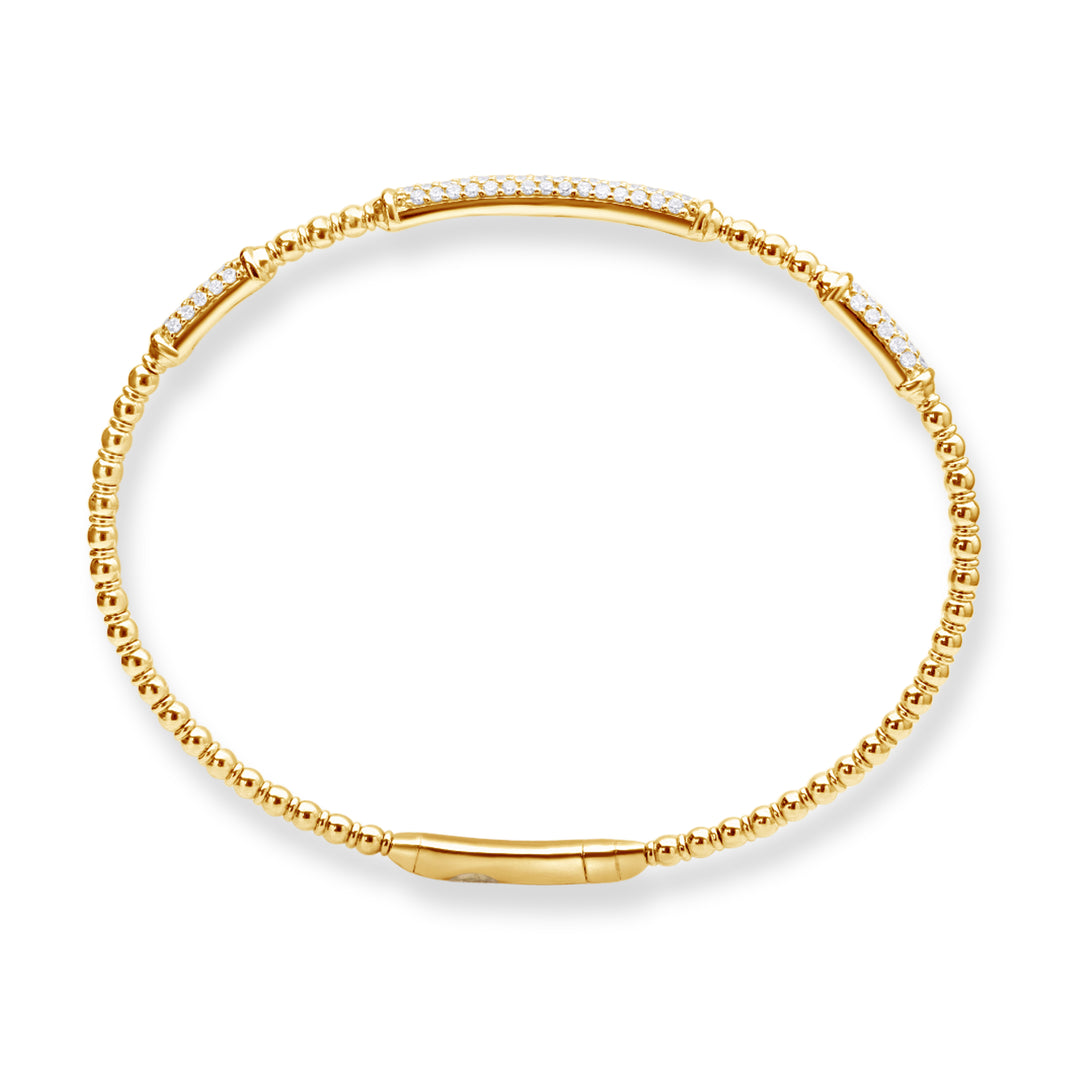 14K yellow gold diamond bangle
