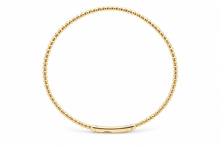 14K Gold Flexible Beaded Bangle