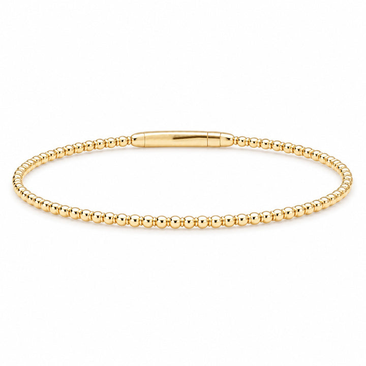 14K Gold Flexible Beaded Bangle