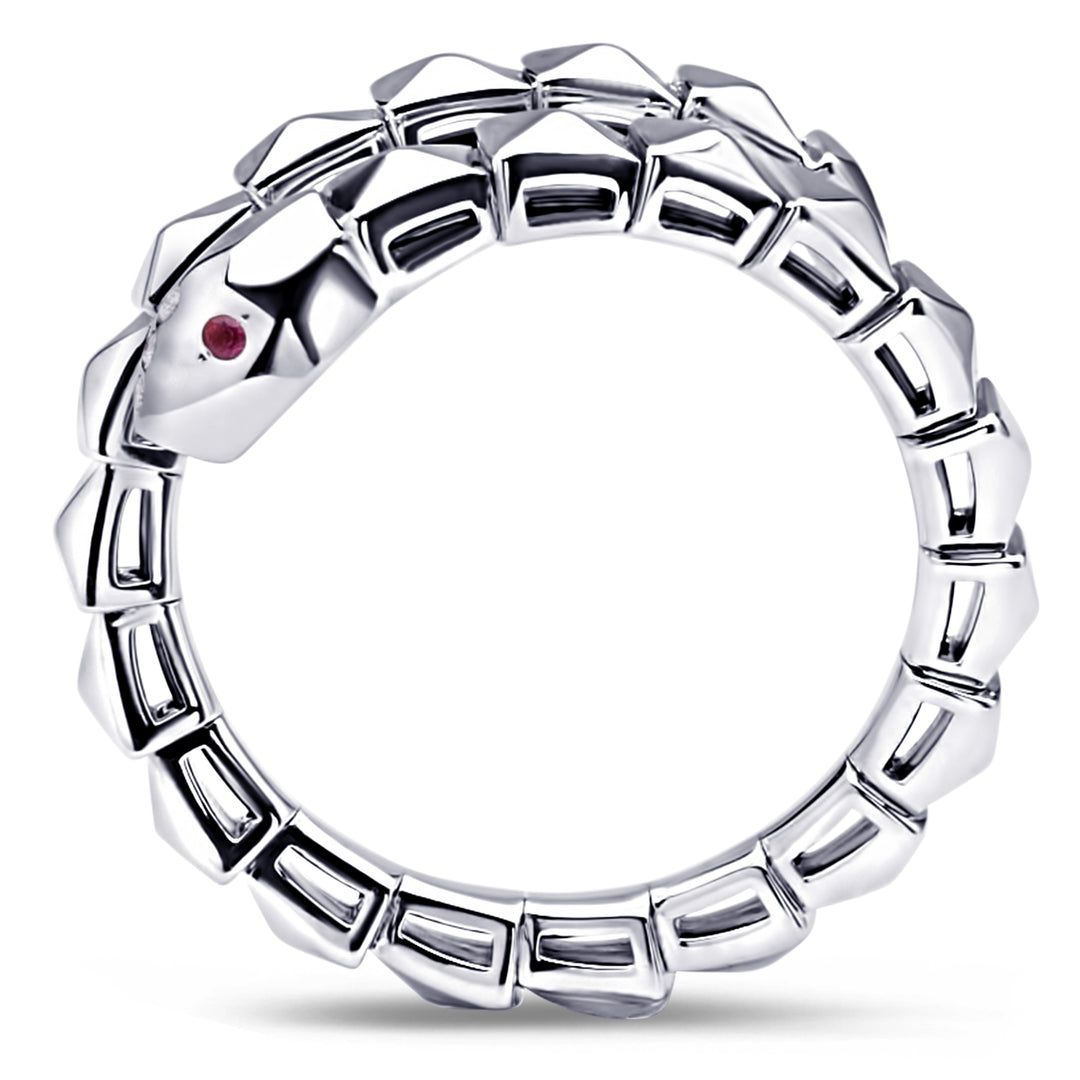 14K White Gold Serpent Ring