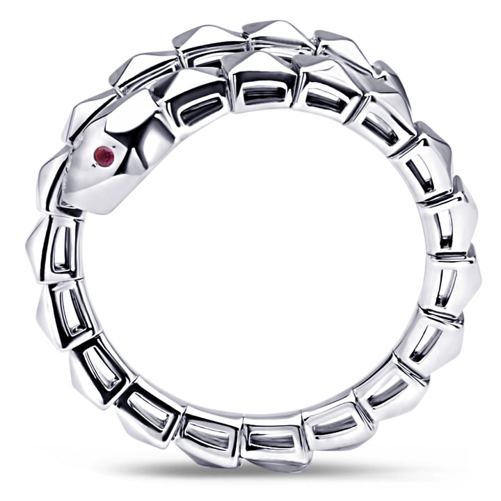 14K White Gold Serpent Ring