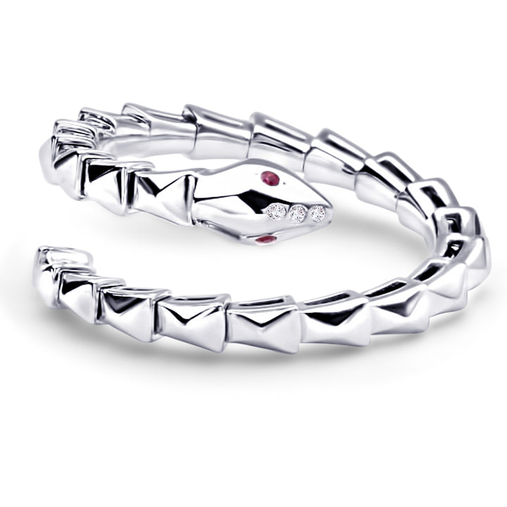 14K White Gold Serpent Ring