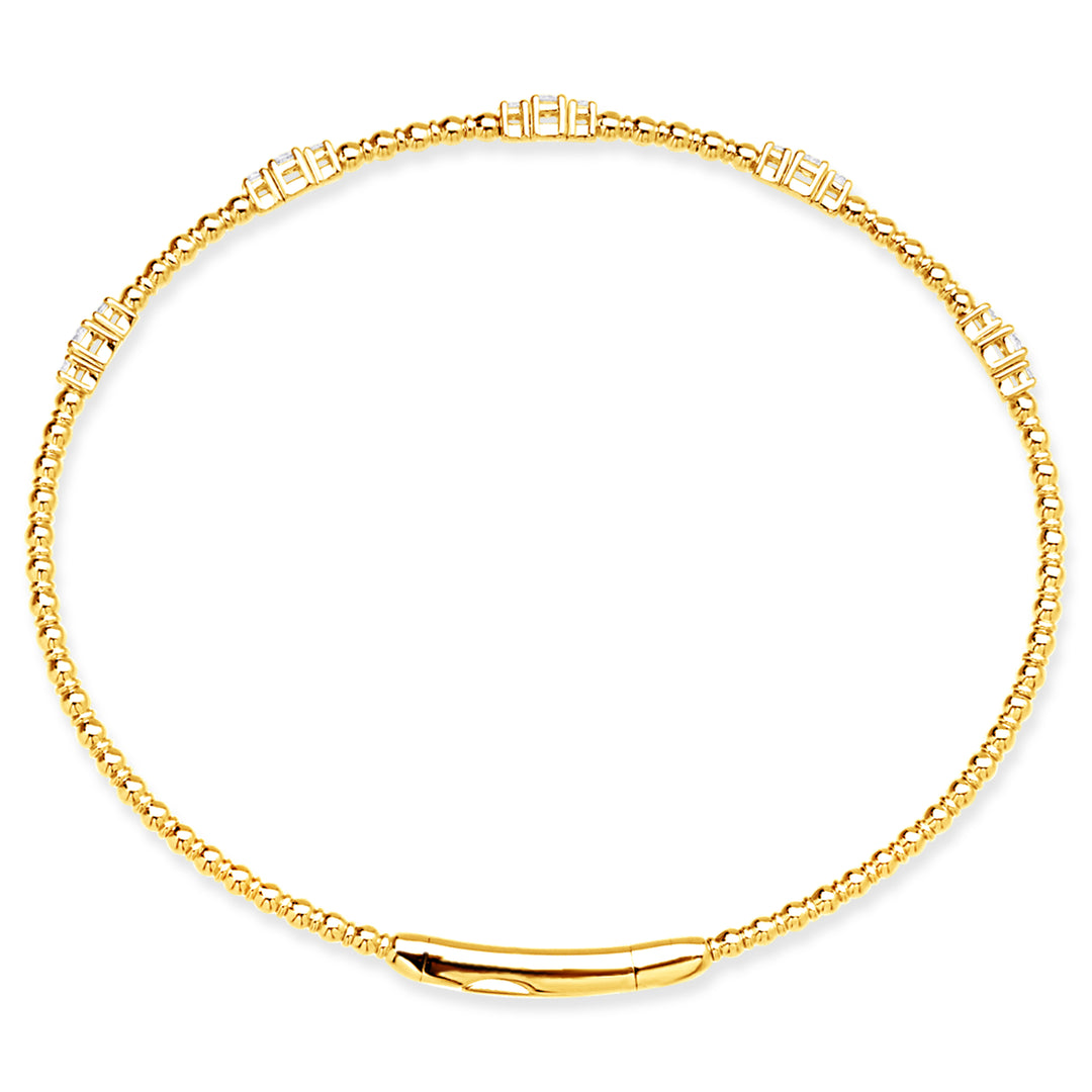 14K Yellow Gold Diamond Station Bracelet