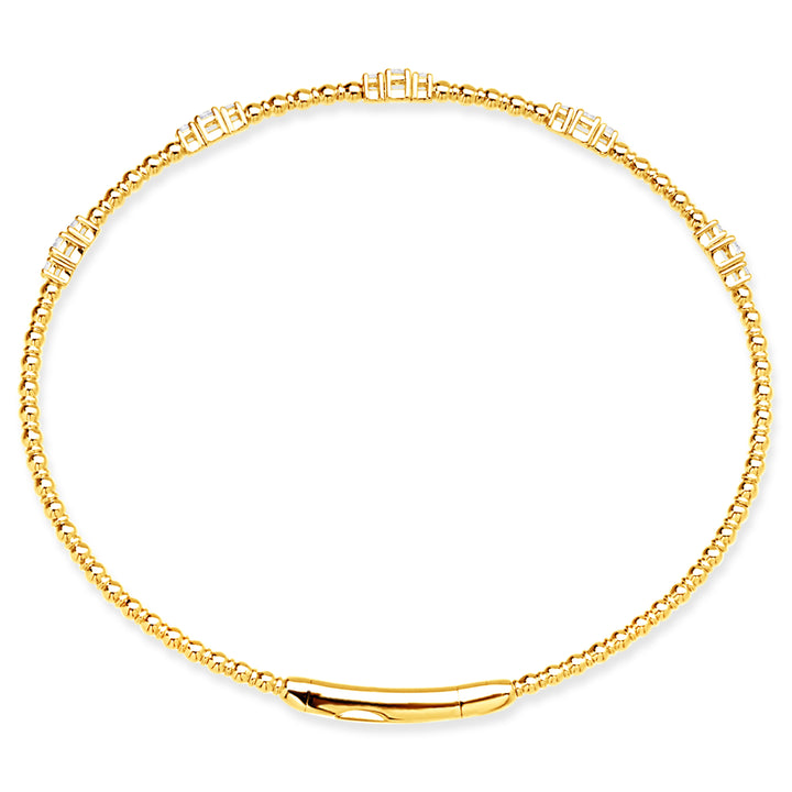 14K Yellow Gold Diamond Station Bracelet