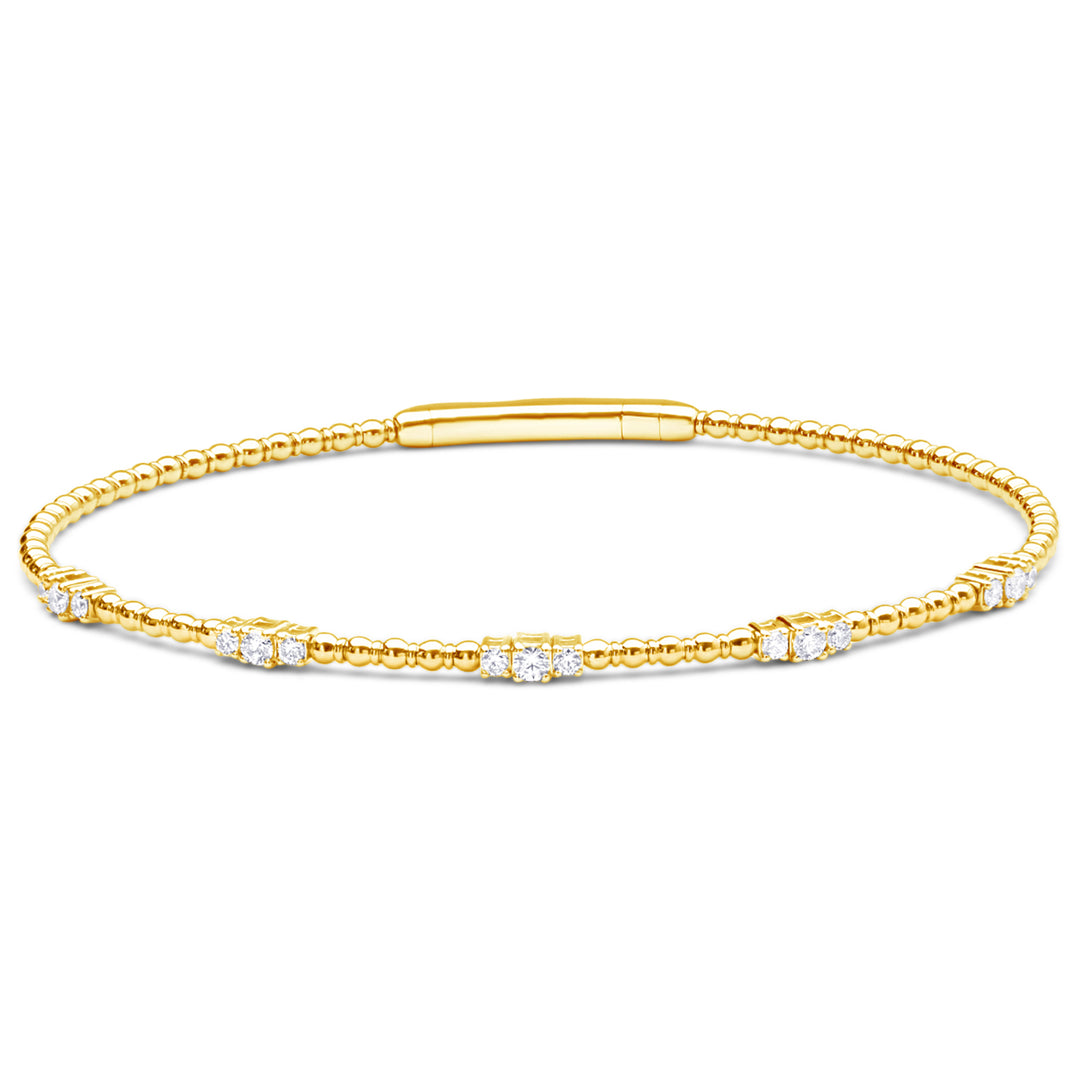14K Yellow Gold Diamond Station Bracelet