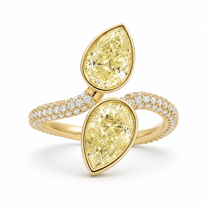 Natural Yellow Diamond Duet Ring