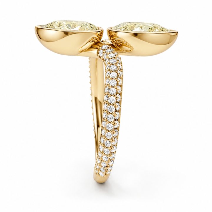 Natural Yellow Diamond Duet Ring