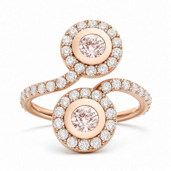 Natural Pink Diamond Duet Ring