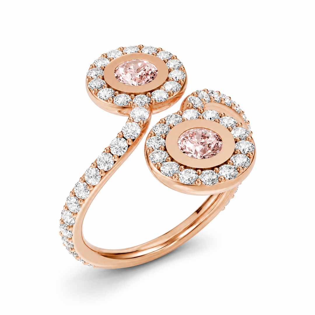 Natural Pink Diamond Duet Ring