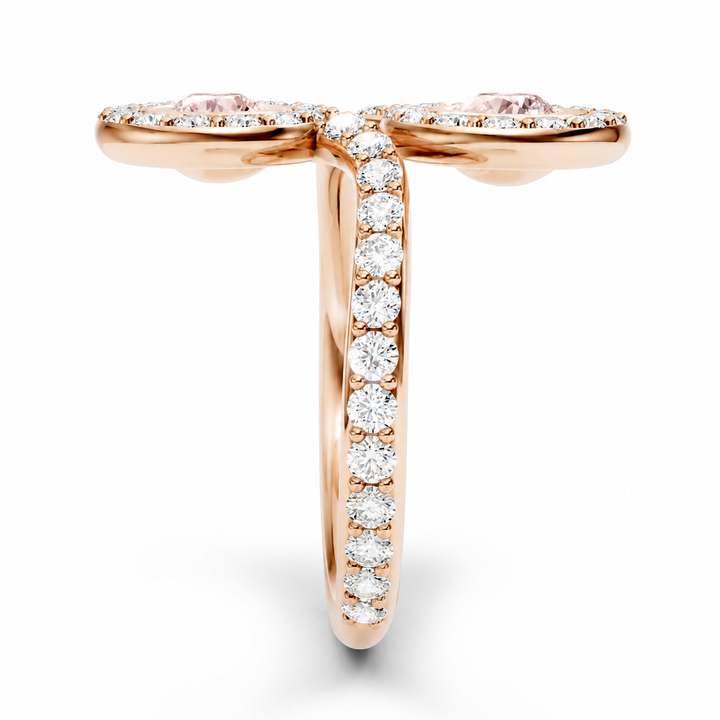 Natural Pink Diamond Duet Ring