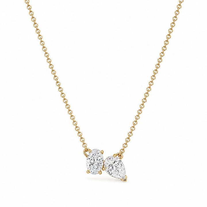 14K Yellow Gold Two-Stone Lab-Grown Diamond Pendant