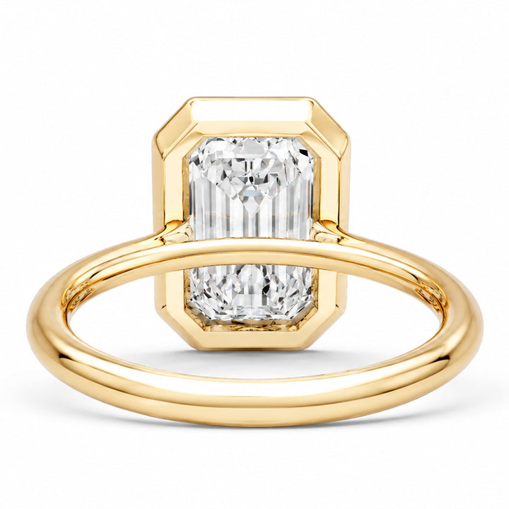 14K Yellow Gold 5.00 Carat Emerald-Cut Lab-Grown Diamond Ring