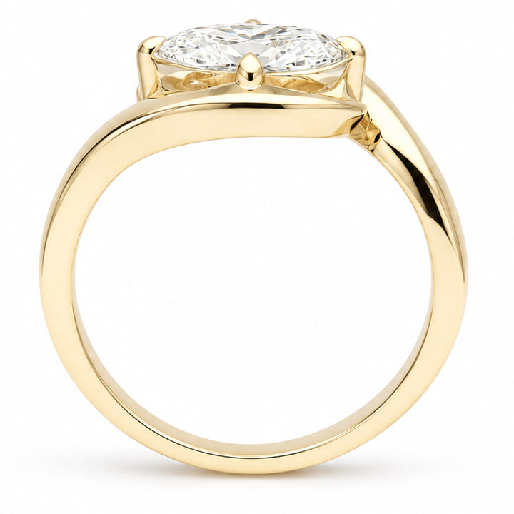 14K Yellow Gold 1.00 Carat Oval Lab-Grown Diamond Ring