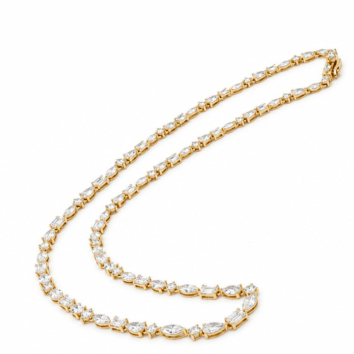 14K Yellow Gold Multi-Shape Lab-Grown Diamond Necklace