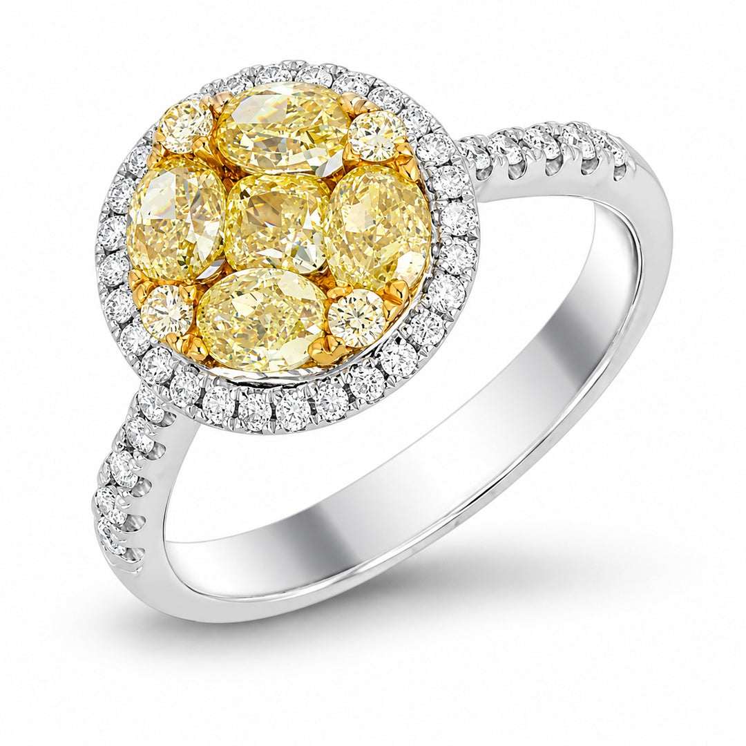 18K white and yellow gold diamond ring - SKU#: 29683