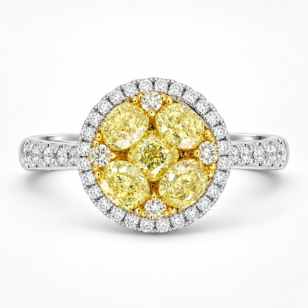 18K white and yellow gold diamond ring - SKU#: 29683