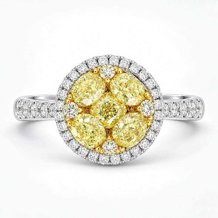 18K white and yellow gold diamond ring - SKU#: 29683